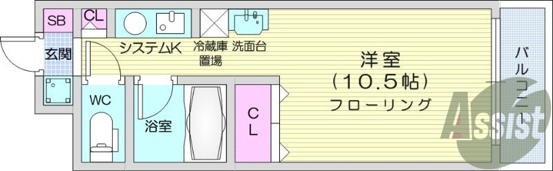 1R、独立洗面台、ネット使用料不要、エアコン、バストイレ別