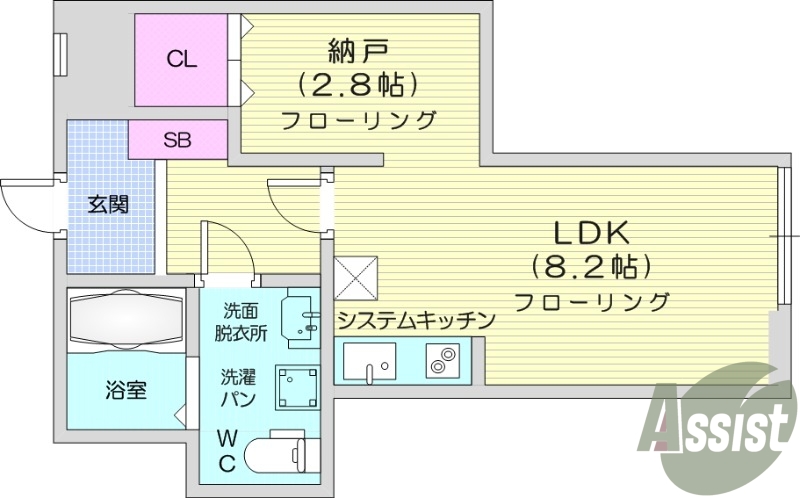 1R＋S、追い焚き、ネット無料、IH、独立洗面台。
