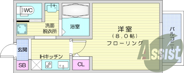 1K、収納、セパレート、エアコン、インターホン、シャワー