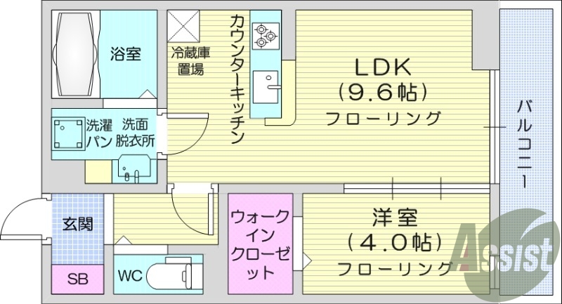 1LDK、インターネット無料、独立洗面台、浴室乾燥機