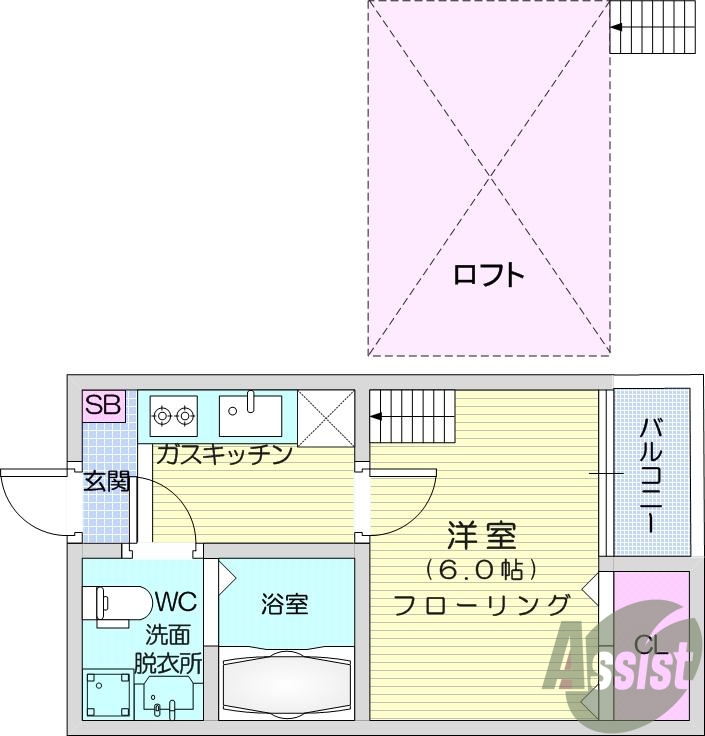 1K、浴室乾燥機、バストイレ別、オートロック、温水洗浄便座