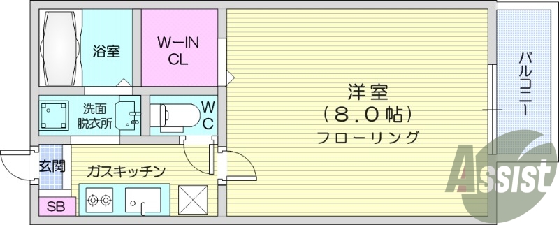 1K、インターネット無料、モニター付きインターホン