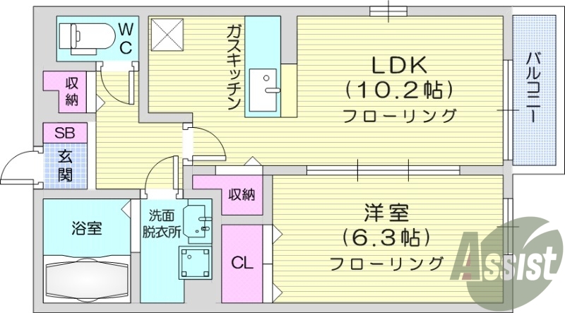 1ＬＤＫ、独立洗面、ネット無料、エアコン、カウンターキッチン