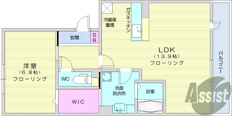 1LDK、システムキッチン、オートロック、宅配ボックス