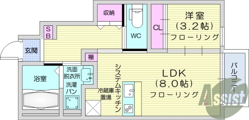 1LDK、ペット可、浴室乾燥機付き、ネット無料