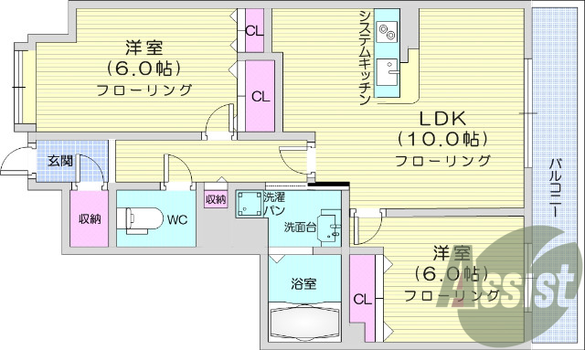1LDK、システムキッチン、オートロック、浴室乾燥、エアコン