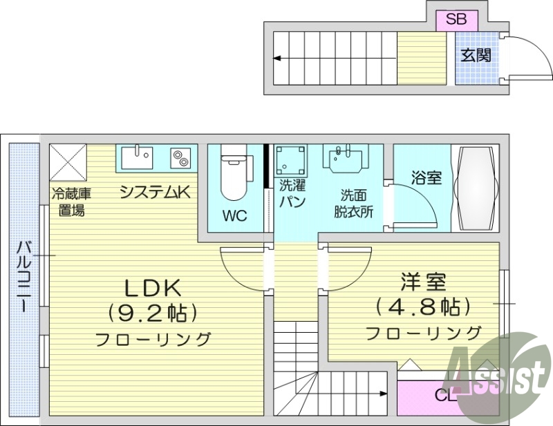 1LDK、ネット無料、浴室乾燥、IH、独立洗面台、追い焚き
