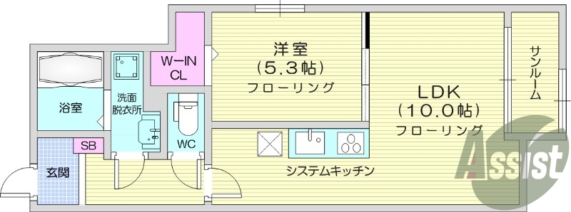 1LDK、ペット相談、浴室乾燥機、ネット無料