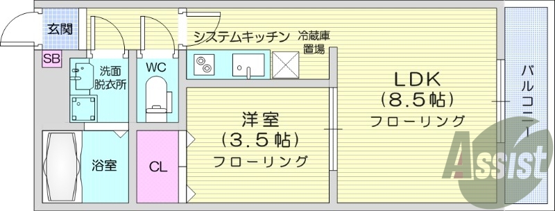 1LDK、インターネット無料、防犯カメラ