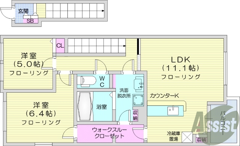 1LDK、モニターホン、ペット相談可能、デジタルキー