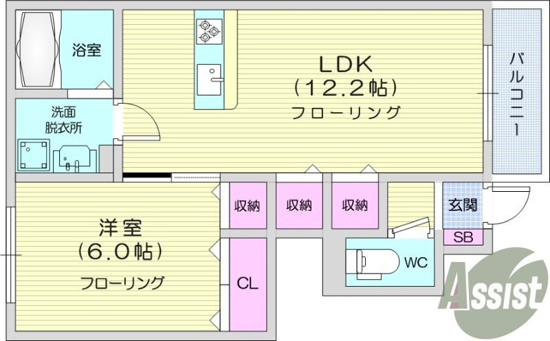 １LDK、カードキー、エアコン、カウンターキッチン、BT別