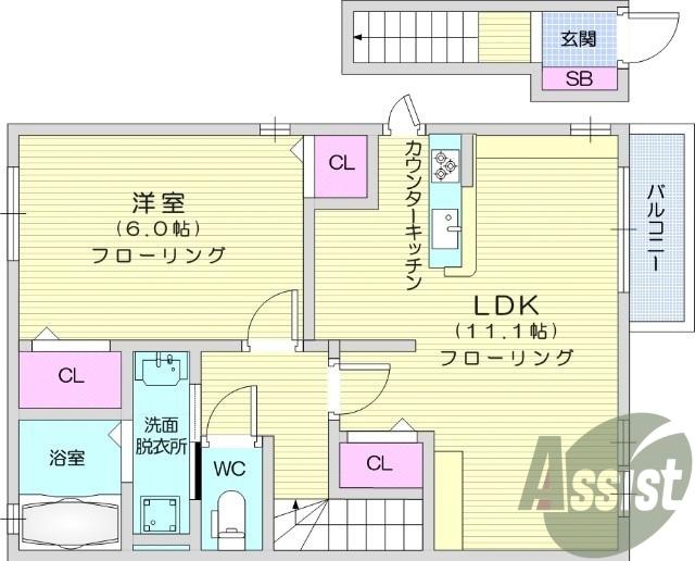 １LDK、ネット使用料不要、エアコン、浴室乾燥付、電子キー