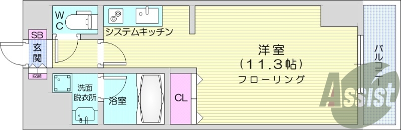 ワンルーム、IHコンロ、エアコン、ネット無料、追い焚き