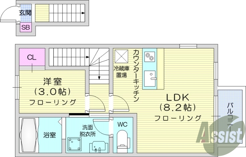 2階の間取り図