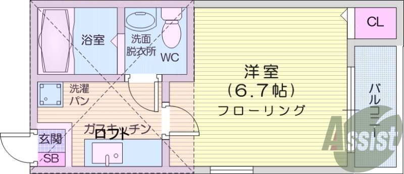 1K、インターネット対応、ネット使用料不要
