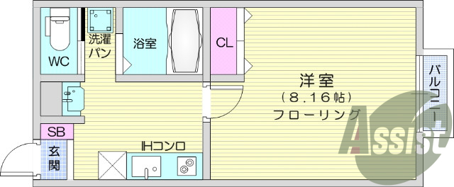 1K、エアコン、バストイレ別、ペット可、独立洗面