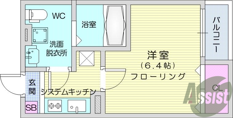 １K、追い焚き機能、温水洗浄便座、TV付きインターホン