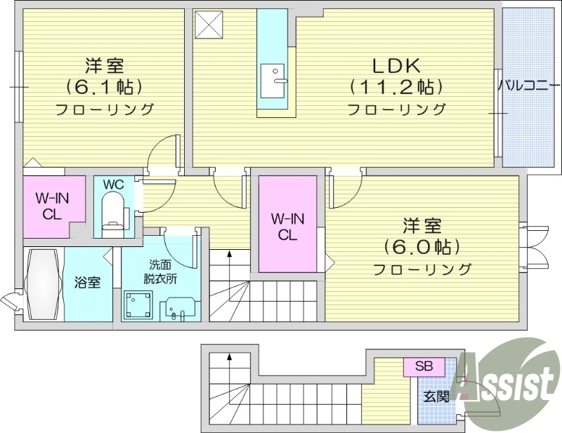 2LDK、インターネット無料、物置、エアコン2台。