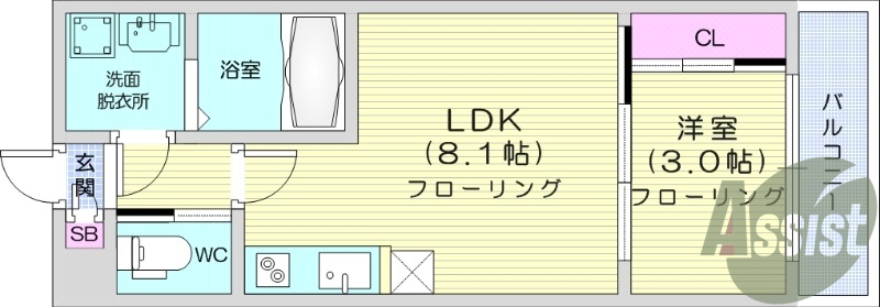 １LDK、インターネット使用料無料、追い焚き機能、エアコン