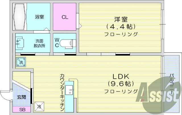 1LDK　安心で便利なオートロック＆デジタルキー対応