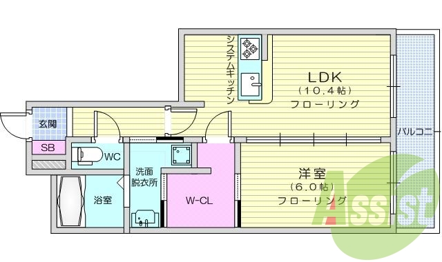 １LDK、ウォークインクローゼット
