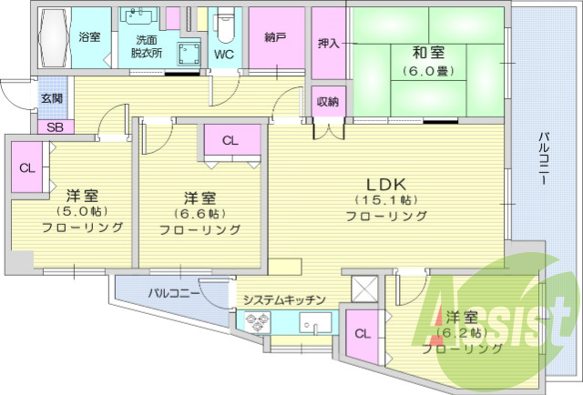 4SLDK、南向き、角部屋、閑静な住宅街、楽器相談