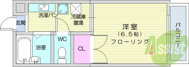 1Ｋ、エアコン、バルコニー、洗濯機置場、閑静な住宅街