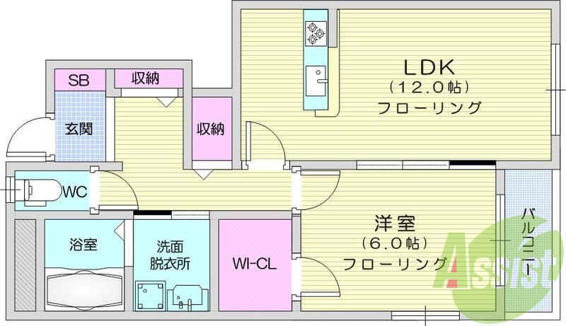 1LDK・浴室乾燥・トランクルーム・シャワートイレ・エアコン