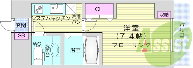 1K、セパレート、オール電化、クローゼット、オートロック