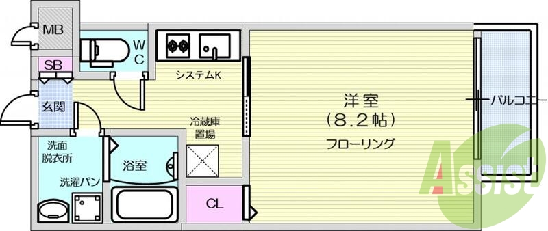１Ｋ、追炊き、シャワートイレ、オートロック、セパレート