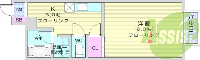１K、モニターホン、風呂トイレ別、バルコニー、追い焚き機能