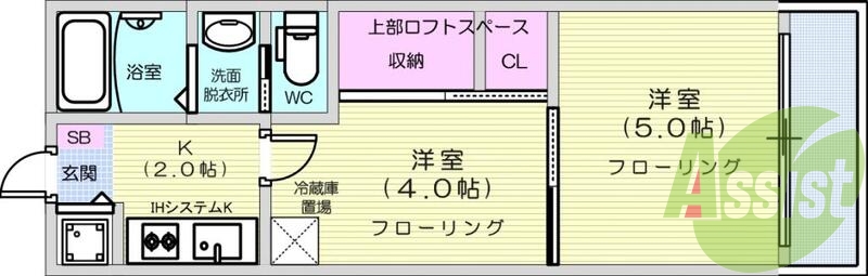 2K、エアコン、エレベータ、モニター付きインターホン