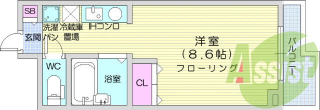 1Ｋ、インターネット無料、エアコン、バストイレ別