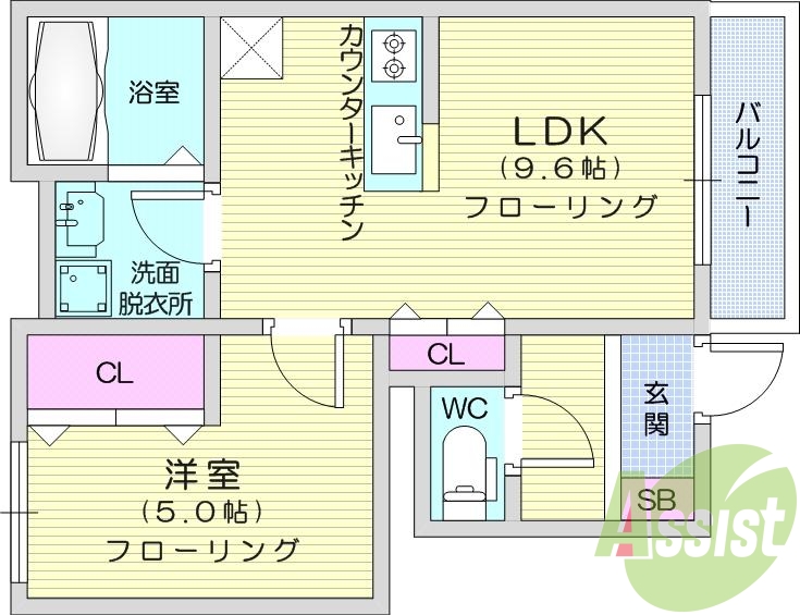 1LDK、エアコン、インターネット無料、追炊き
