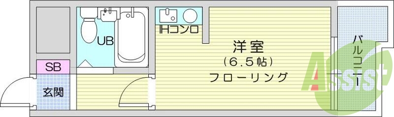 1R、エアコン、南向、IHクッキングヒーター、シューズBOX