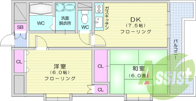 2ＤＫ（仙台市太白区長町2丁目）