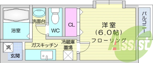 1K・家電付き、エアコン、ネット無料、女性限定、バストイレ別