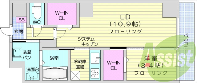 １LDK、オートロック付き、オール電化、浴室乾燥機付き