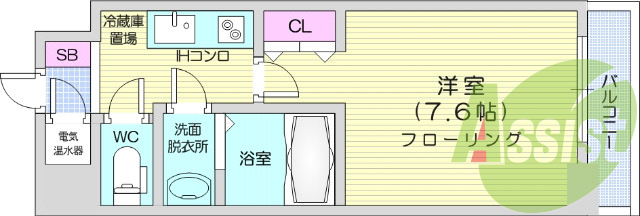 １K、オートロック、ネット無料、オール電化、南向き