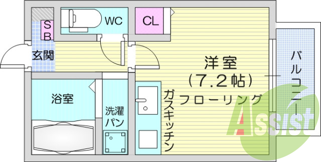 １Ｋ、追い焚き、バストイレ別、浴室乾燥機、エアコン