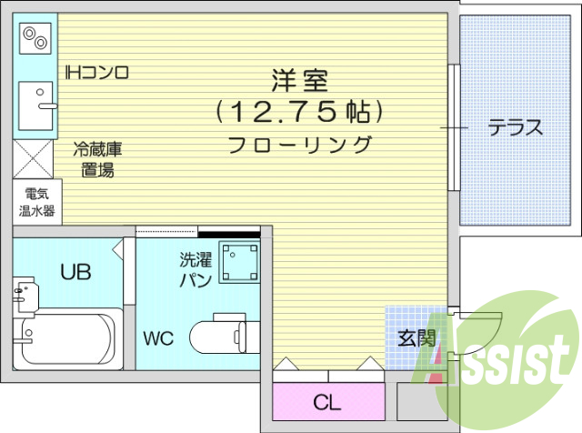 １R、オール電化、システムキッチン、Bフレッツ
