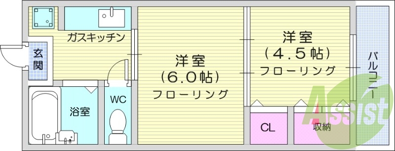 お写真は302号室のものです。参考にしてくださいませ。