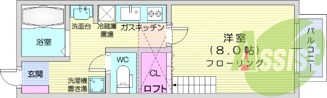 1K、学生限定、ロフト付き、モニターホン、ウォッシュレット