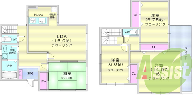 ４LDK、オール電化、バストイレ別、温水洗浄便座、独立洗面台