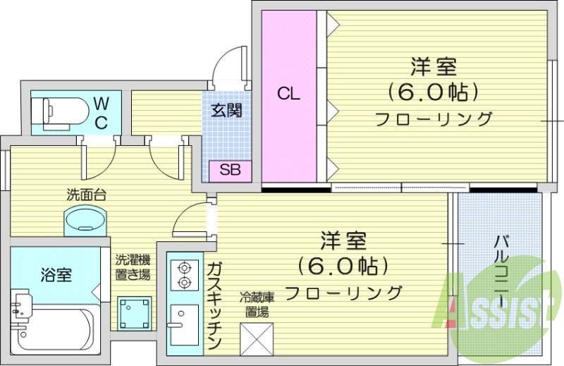 １DK、システムキッチン、追い焚き機能、都市ガス