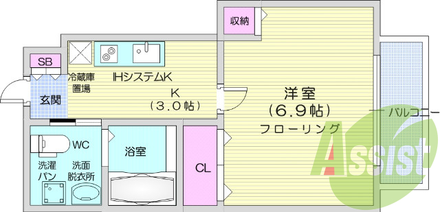 1K/浴室乾燥機・シャワートイレ・独立洗面台・脱衣所