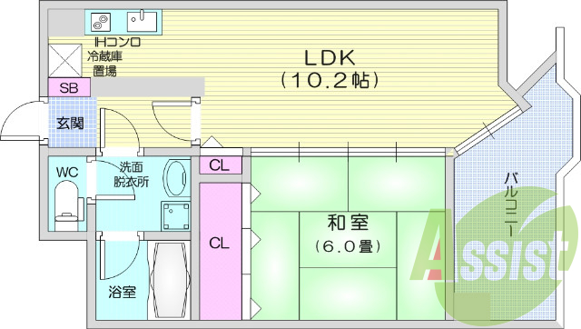 お写真は402号室のものです。参考にしてくださいませ。