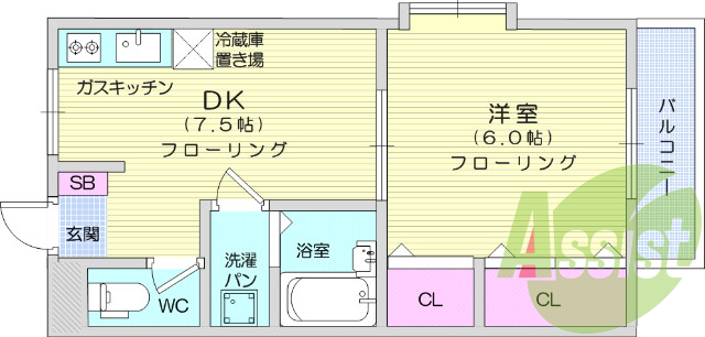1DK、エアコン、バストイレ別、収納、バルコニー