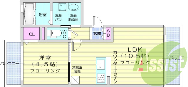 1LDK、ホームセキュリティー、オートロック