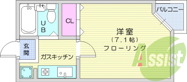 １Ｋ・インターホン・エアコン・ユニットバス